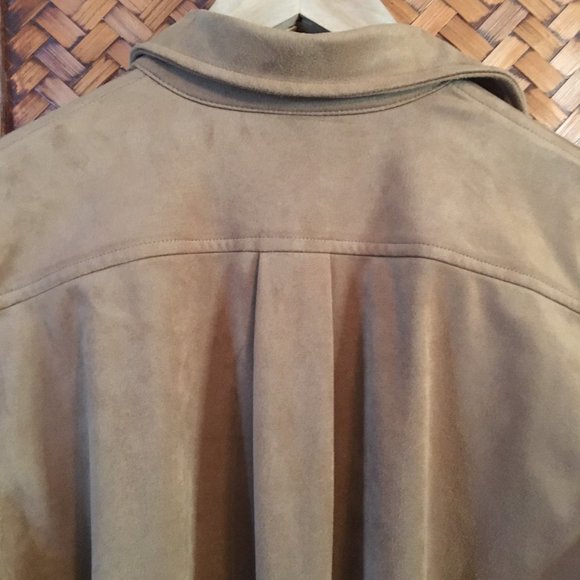 Chaps Soft Faux Suede Equestrian Button Down Dress - Picture 10 of 16